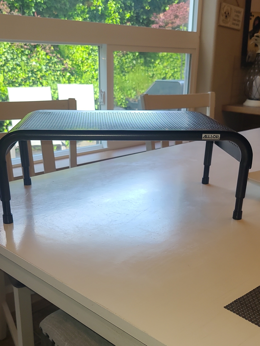 Black Adjustable Monitor Riser Stand - Elevated Desk Platform
